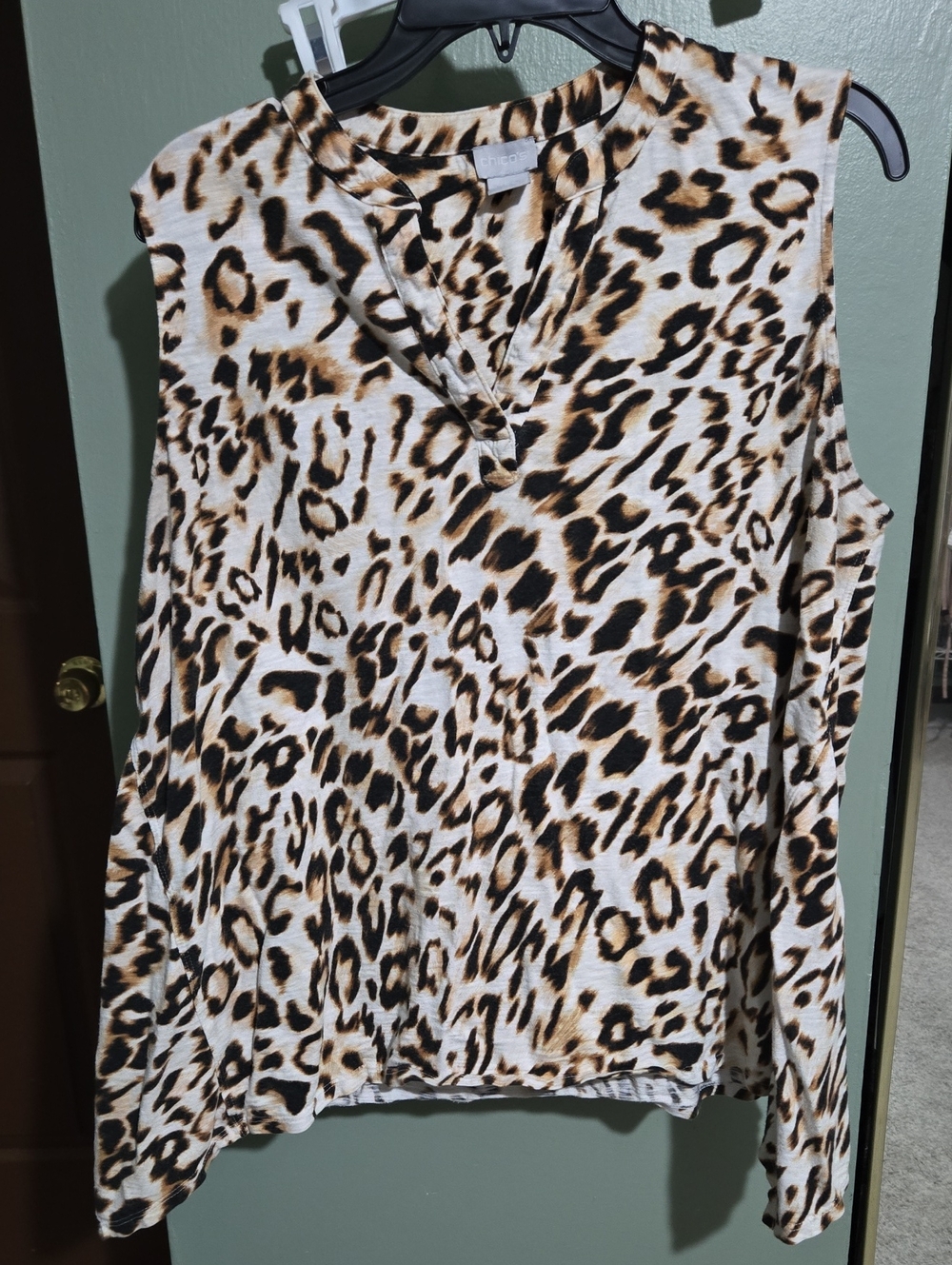 Chico's Sleeveless Leopard Print Size 3p